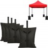 Záhradný altánok nabíjateľný podstavec 4 kusy čierny