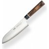 Suncraft Santoku Octagon japonský damaškový kuchársky nôž 16,7 cm - farba drevo