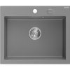 MEXEN MEXEN - Elix granitový drez 1-miska 600 x 500 mm, sivý, sifón chróm 6525601005-71
