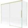 Mexen Rox, 2-krídlová posuvná vaňová zástena 180 + 90 x 150 cm, 8mm číre sklo, zlatý matný profil, 8C9-180-090-55-00