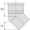 Koleno 2x 45° Ø 80mm, PP, odkouření pro Kondenzační kotle