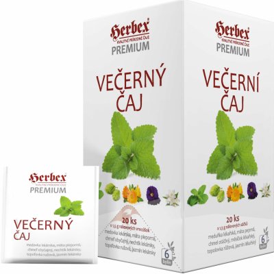 HERBEX Premium VEČERNÝ čaj bylinná zmes čaj 20 x 1,5 g
