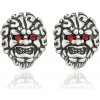 Sam's Artisans Náušnice Red Monster Skull chirurgická oceľ INM051 +Darčeková krabička zdarma +Silikónová ochranná zarážka zdarma