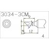Čepeľ Q305-3CM, rezaná 3mm mini-vlnkou s teplotným senzorom pre QUICK303D