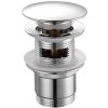 AQUALINE Uzatvárateľná umývadlová výpust guľatá, Click Clack, veľká zátka, V 35-55mm, chróm TF7001