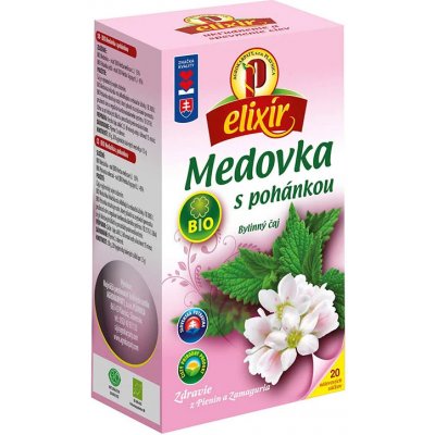 Agrokarpaty elixír Bio Medovka s pohánkou bylinný čaj čistý prírodný produkt hygienicky balený 20 x 1,5 g