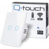 Adelid 2-dotykový sklenený vypínač Q·touch | na diaľkové ovládanie a WiFi | biely