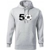 Futbal okrúhle narodeniny 50 - Mikina pánska Cape s kapucňou - M ( Svetlosivý melír )