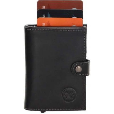 Double-D Čierna kožená peňaženka s RFID ochranou Protect