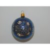 ONREX Vianočná ozdoba sklenená guľa modrá hviezdičky pr. 8 cm