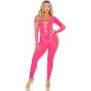 Leg avenue - pink open back bodystocking