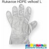 Rukavice jednorazové HDPE 100ks Veľkosť: L 100ks/bal