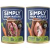 SIMPLY FROM NATURE Konzerva pre psov bažant s mrkvou + kačica s mrkvou 400 g x 12 ks
