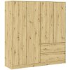 INTERMEBLE Šatníková skriňa BASIT 4D2S - dub artisan