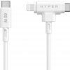 Hyper HJ4010WHGL USB-C/Lightning Hybrid Silicone, 1,5m, bílý