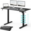 SENSE7 NOJO LIGHT Elektricky výškovo nastaviteľný stôl 120 x 60 cm Čierny herný stôl Počítačový stôl Stojací stôl Memory Domáca kancelária PC stôl