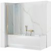 Rea Elegant, vaňová zástena, 1-krídlová, 70 x 140 cm, zlatá-transparentná, REA-W5600