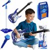 VEĽKÁ ELEKTRICKÁ GITARA PRE DETI S MIKROFÓNOM, ZOSILŇOVAČOM A STATÍVOM - MODRÁ