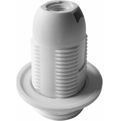 Objímka žiarovky z termoplastu E14 s prírubou, biela, 40ks