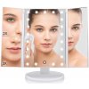 Bezdoteku Trípanelové kozmetické make-up zrkadlo s led osvetlením biele zväčšovacie