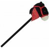Teddies Kůň na tyči plyš 80cm na baterie se zvukem černý v sáčku