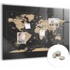 Magnetická sklenená tabuľa Vintage mapa sveta, rozmer 100x70 cm