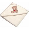 Froté osuška s kapucňou Baby Nellys® 80x80cm Sweet dreams by TEDDY - ecru Baby Nellys