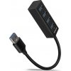 AXAGON HUE-M1A, 4x USB 3.2 Gen 1 MINI hub, kovový, kabel USB-A 20cm Axagon
