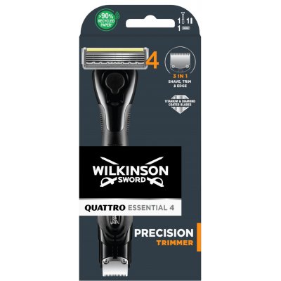 Wilkinson Sword Quattro Essential Precision Trimmer 1-up holiaci strojček + 1 náhradná hlavica