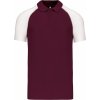 KARIBAN VINTAGE K226 / Pánska baseballová polokošeľa - bordeaux/grey/white S