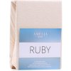Froté prestieradlo s gumou AmeliaHome Ruby svetlobéžové, veľkosť 180-200x200