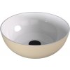 Polysan BANERA ROUND umývadlo na dosku, liaty mramor, priemer 39cm, biela/béžová mat 14337.82