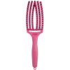 Olivia Garden Finger Brush kefa na vlasy masážna 6-radová stredná Hot pink