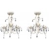 Kryštálové závesné stropné lustre 2 ks elegantná biela-ForU-278738