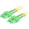 LANBERG optický patch cord SM SC/APC-SC/APC duplex 2m LSZH G657A1 priemer 3mm, farba žltá