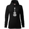 Gitara - názvy hudobných štýlov - Mikina dámská Cape s kapucí - 2XL ( Čierna )