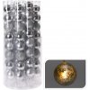 Dekoračné osvetlenie - reťaz 8 LED - strieborné gule 8x70 mm, dĺžka 2 m