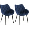 Sada 2 stoličiek Tanna velvet, tmavomodrá