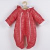 NEW BABY Zimní kojenecká kombinéza s kapucí a oušky Pumi red raspberry Polyester/Antialergické vlákno 68 (4-6m)