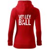 Volleyball nápis - Mikina dámska trendy zipper s kapucňou - XL ( Červená )