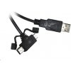 Kábel USB PREMIUMCORD 2.0 A - microUSB/miniUSB 5pin 2m (F/F)