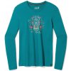 Smartwool W FLORAL TUNDRA GRAPHIC LONG SLEEVE TEE emerald green