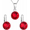 Sada šperkov s kryštálmi Swarovski náušnice, retiazka a prívesok červené okrúhle 39140.3 Light Siam