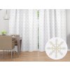 Biante Dekoračný záves TF-102 Vianočné béžové vločky na bielom 140x140 cm