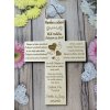 Poďakovanie rodičom - svetlý kríž so srdciami 115 - 30 cm - text na želanie 8604