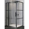 Riho Grid sprchovací kút 130x90 cm štvorcová čierna matné/vzorované sklo G004023121