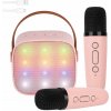 BLUETOOTH REPRODUKTOR BEZDRÔTOVÝ SILNÝ KARAOKE PRENOSNÝ S LED + 2 MIKROFÓNY