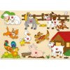 Woody vkládací puzzle zvířata u statku