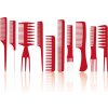 Hair Care set hrebeňov na vlasy červený 10 ks