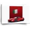 Sablio Obraz Ferrari Talianska vlajka na červenom bloku - 60x40 cm